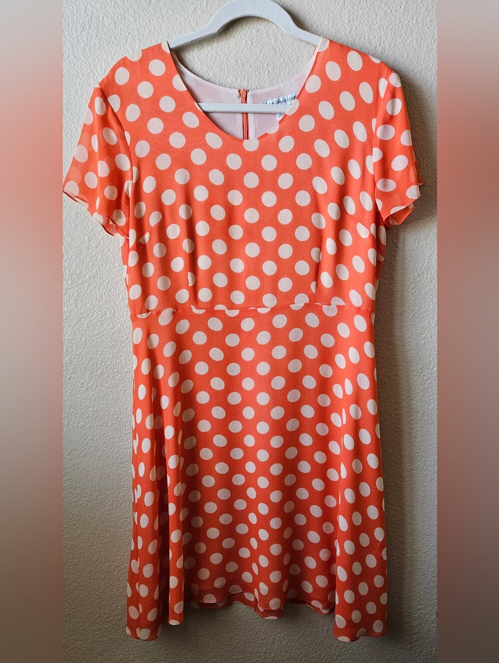 VGT JACK MULQEEN 100% SILK RETRO POLKA DOT DRESS